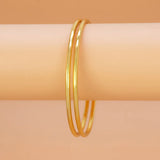 Gold Plated Simple Thin Daily Wear Plain Bangles
