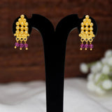 Gold Plated Crystal Hanging Beaded Studs