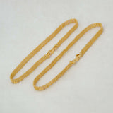 Gold Plated Designer Four Line Beads Lee Chain Anklets