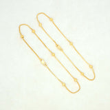 Gold Plated Designer Beads Thin Box Chain Anklets