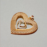 Gorgeous Big Gold Plated Heart Design Pendant