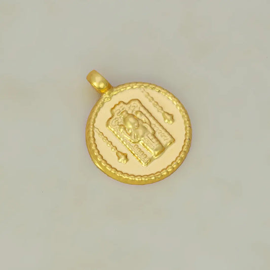 Gold Plated Small Round Guruvayoorappan Pendant