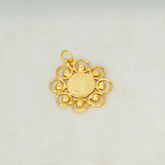 Floral Gold-Plated Coin Head Pendant