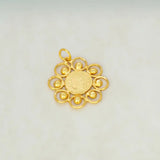 Floral Gold-Plated Coin Head Pendant