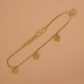 Delicate Golden Hanging Filigree Hearts Bracelet
