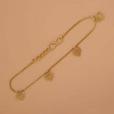 Delicate Golden Hanging Filigree Hearts Bracelet