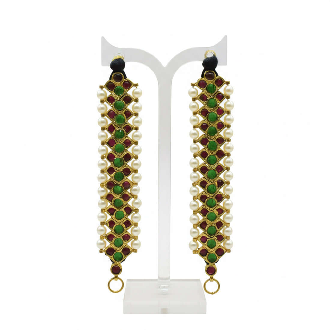 Kemp-red-and-green-stone-original-temple-ear-chain-matti-mattal