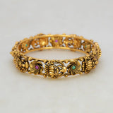 Kemp Stone Floral Lakshmi Antique Kada Bangle
