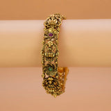 Kemp Stone Floral Lakshmi Antique Kada Bangle