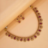 Antique Kemp Stone Floral Necklace Set
