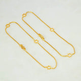 Delicate Gold Plated Star Box Chain Anklets featuring open star charms on a fine gold chain.