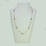 Elegant Black Crystal Gold Plated Box Chain - 18 Inch - K Supreme