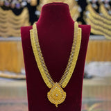 Gold-Plated AD Stone Lakshmi Kasu Haram Necklace