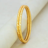Lightweight Gold Plated Pipe Bangle Set