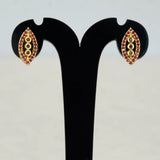 Marquise Ruby Stone Gold-plated Stud Earrings