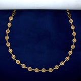 Marvelous Gold Plated Round Stone Necklace showcasing a stunning design with round ruby/CZ stones.