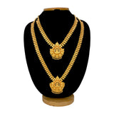 Matte Gold-Plated Lakshmi Mango Bridal Necklace Set