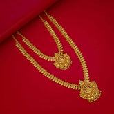 Matte Gold-Plated Lakshmi Mango Bridal Necklace Set