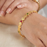 Sleek Lakshmi Kasu Multi-Colour Kemp Stone Bangle
