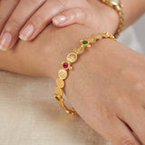 Sleek Lakshmi Kasu Multi-Colour Kemp Stone Bangle