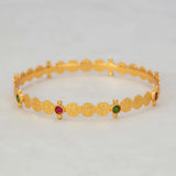 Sleek Lakshmi Kasu Multi-Colour Kemp Stone Bangle
