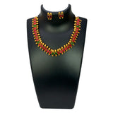 Multi-colour Kemp Stone Antique Mango Necklace Set