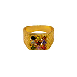 Classic Gold-plated Gent's Navaratna Finger Ring