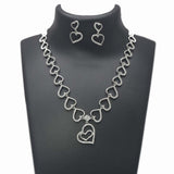 Premium-fashion-silver-polish-ad-hearts-necklace-set