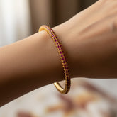 Premium Semiprecious Stone Paving Bangle For Women