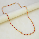 South Indian Coral Red and Golden Beaded Chain