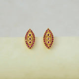Marquise Ruby Stone Gold-plated Stud Earrings