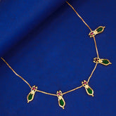 Five Petal Ruby Green Nagapadam Choker