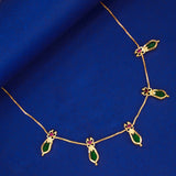 Five Petal Ruby Green Nagapadam Choker