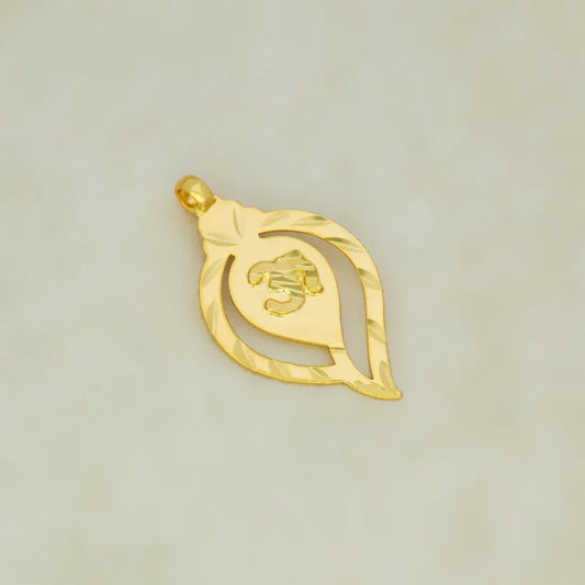 Elegant Gold Plated Om Thali Conch Shell Designer Pendant