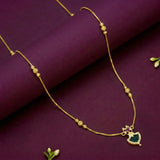 Simple Kerala Golden Beaded Chain Palakka Pendant Necklace