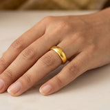 Classic Plain Gold-Plated Dome Band Ring