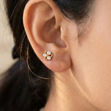 Simple Stone Flower Studs for Second Lobe, Nose & Kids