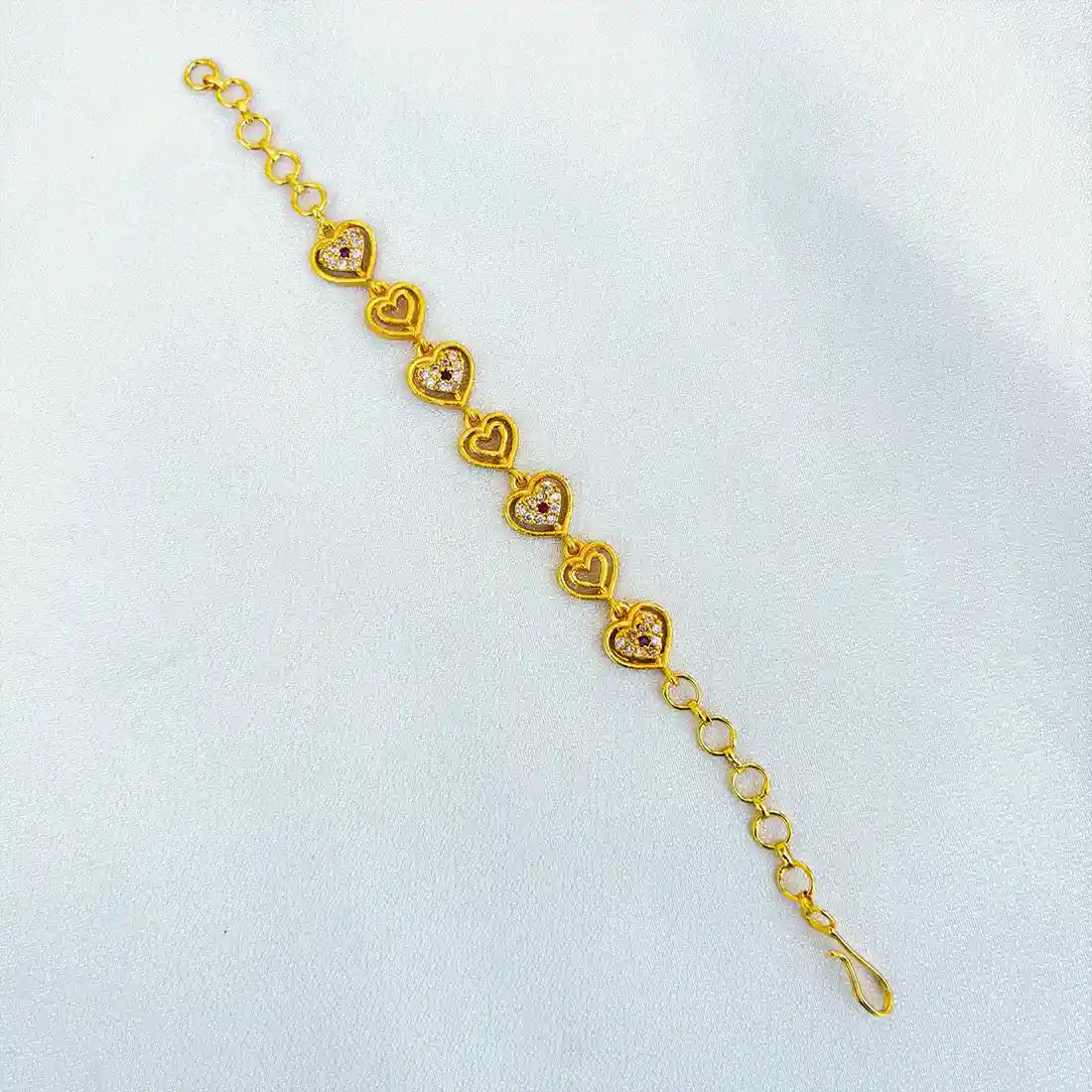 Simple Gold Plated Stone Bracelet-Multi