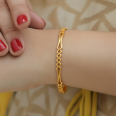 Sleek Gold-Plated Oval Design Bangle