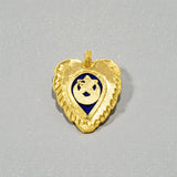 Small Blue Enamel Gold Plated Muslim Thali Pendant