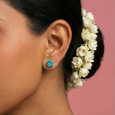 Gold-Plated-Small-Blue-Stone-Stud-Earrings