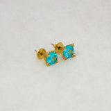 Gold-Plated-Small-Blue-Stone-Stud-Earrings