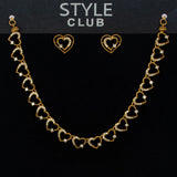 Victorian Antique Gold Stone Heart Necklace Set