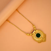 Stunning Gold Plated Big Round Enamel Pendant Necklace
