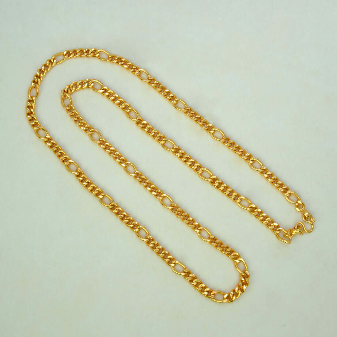 Unisex Gold Plated Figaro Sachin Chain with a glossy finish, designed for men and women for elegant style.
