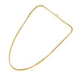 Stylish Gold Plated Unisex Thin Curb Link Chain against a white background showcasing its shine and design.