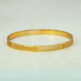 Exquisite Textured Mesh Design Kada Bangle showcasing intricate filigree mesh work in elegant gold.