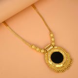 Traditional Gold Plated Big Enamel Pendant Necklace