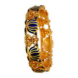 Antique Matte Finish Lakshmi Lotus Bangle