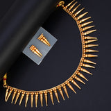 Traditional Antique Matte Jasmine Spike Necklace Set
